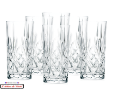 Charger l&#39;image dans la galerie, Service Romeo : 6 Verres Long Drink en Cristal Maison Klein 54120 BACCARAT France
