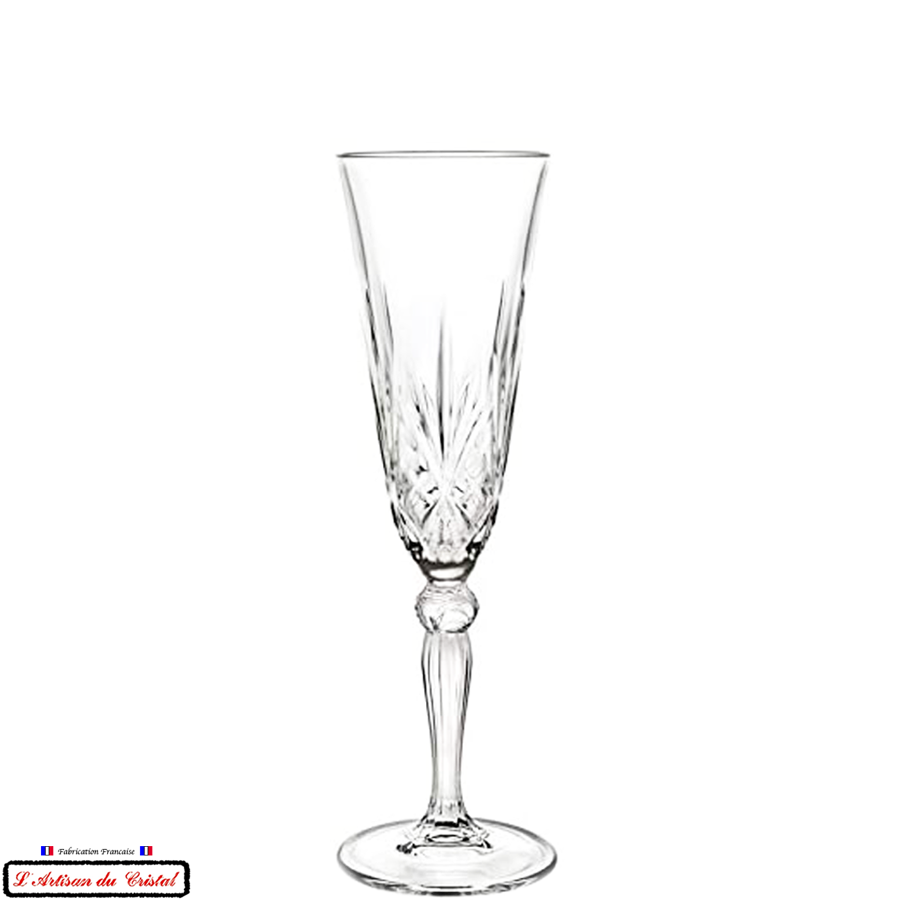 Service ROMEO : Flûtes à Champagne en Cristal Maison Klein 54120 Baccarat France