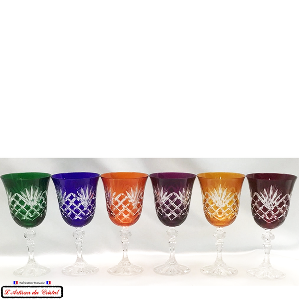 Service Roemer Romeo Couleurs Assorties : 6 Verres à Vin (17 cl) Maison Klein 54120 Baccarat France