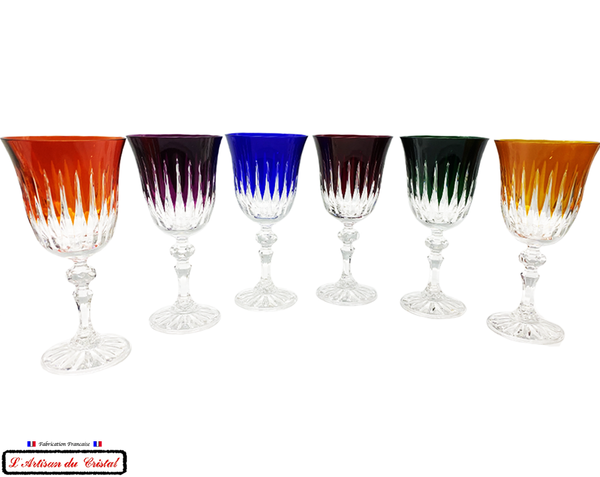 Service Roemer Concorde 6 verres à vin en cristal 6 couleurs assorties