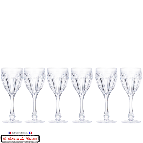 Service Royal : 6 Verres à Vin 29 cl en Cristal Maison Klein 54120 Baccarat France