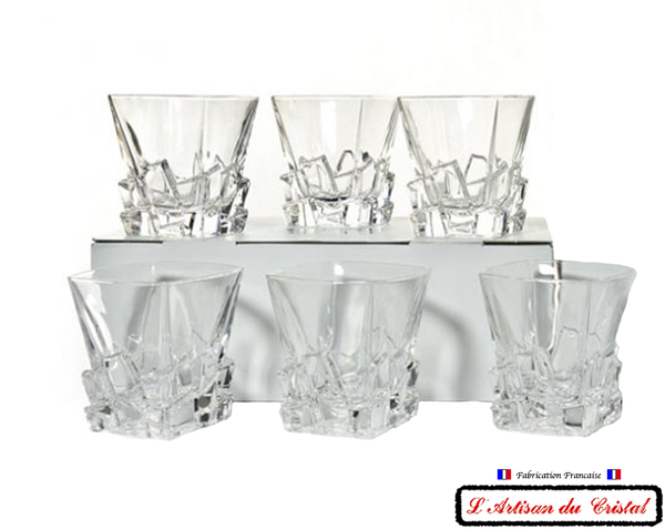 Glacier Service 6 Crystal Whisky Glasses (28 cl) Maison Klein 54120 Baccarat France