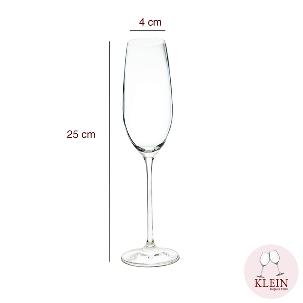 Service Tradition : 6 Flûtes à Champagne en Cristal Maison Klein 54120 Baccarat France