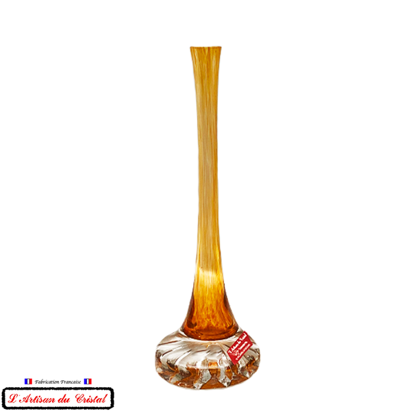 Vase soliflore ambre pied rond