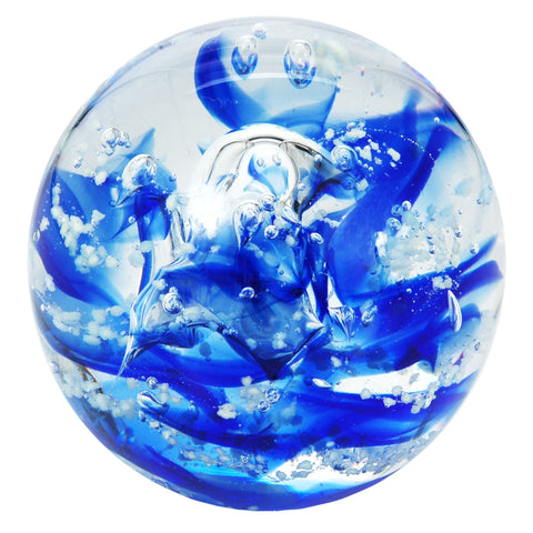 Sulfure en cristal modèle Deep Blue. Un motif de vague aux couleurs d'un bleu profond 