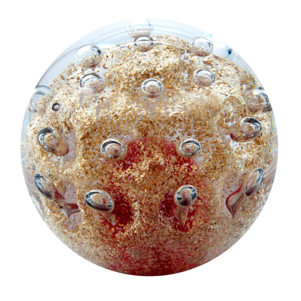 Sulfure en cristal grand model. Un mélange de rouge flamboyant et de doré, donne à cet objet de décoration un caractère unique 