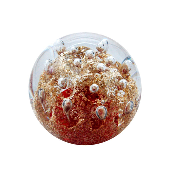 Sulfure en cristal grand model. Un mélange de rouge flamboyant et de doré, donne à cet objet de décoration un caractère unique 
