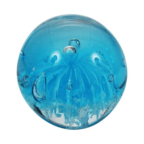 Sulfure en cristal petit modèle. Motif marin bleu sur fond noir