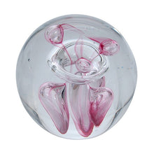Load image into Gallery viewer, Sulfure en cristal. Anneaux transparent avec bulles roses 
