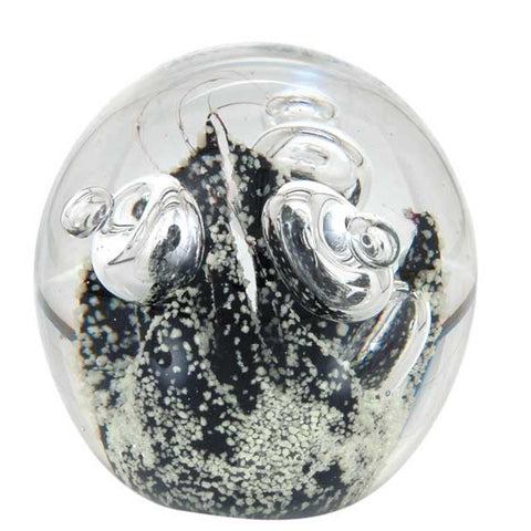 Sulfure en cristal petit modèle. Une base noire et blanche, donne à cet objet de décoration un caractère unique