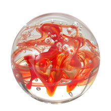 Charger l&#39;image dans la galerie, Sulfure en cristal grand modèle. Un mélange de rouge orangé donne un caractère unique à cet objet de décoration 
