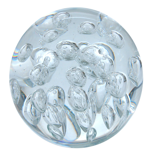 Sulfure en cristal grand model. La pureté du cristal blanc, avec pour simple décor, des bulles d'air. Un style aérien pour donner une note de légèreté à votre intérieur 