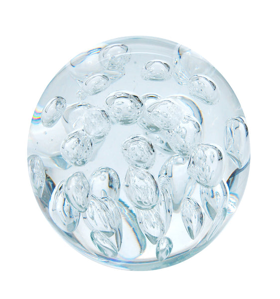 Sulfure en cristal grand model. La pureté du cristal blanc, avec pour simple décor, des bulles d'air. Un style aérien pour donner une note de légèreté à votre intérieur