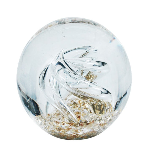 Sulfure en cristal moyen modèle. La pureté du cristal blanc agrémenté de notes dorées, dans une spirale pour un rendu pure. 