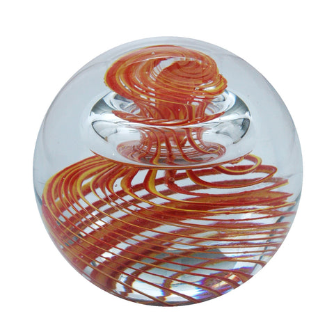 Sulfure en cristal. Motif rayures orange et jaune rappellent les tentacules d'une pieuvre. 
