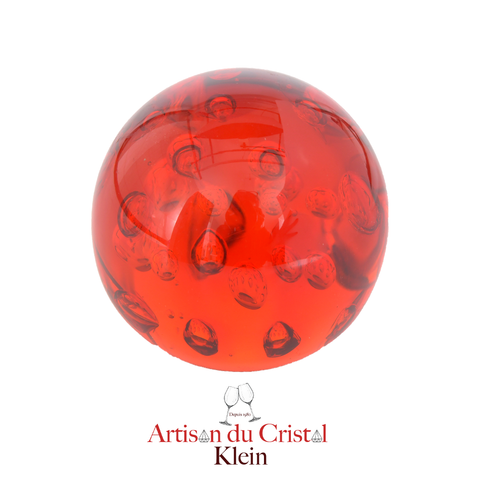 sulfure presse papier en cristal modèle rouge lava