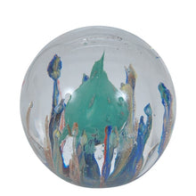 Charger l&#39;image dans la galerie, Sulfure en cristal moyen modèle. Motif Turquoise avec tentacules multicolor