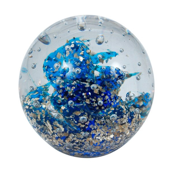 Sulfure en cristal grand model. Le célèbre bleu Cobalt mélangé à la noblesse du doré, donne à cet objet de décoration un caractère unique 