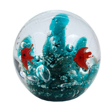 Charger l&#39;image dans la galerie, Sulfure en cristal moyen modèle. Motif récif de corail et poisson