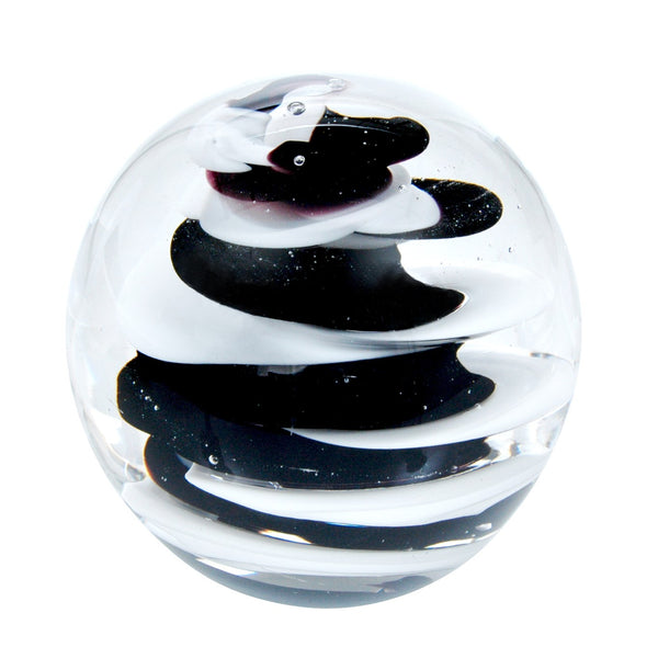 Sulfure grand modèle en cristal. Spirale noir et blanche 