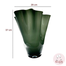 Load image into Gallery viewer, New: &quot;Le Rouge et Le Noir&quot; Collection Twist Grey Vase Maison KLEIN 54120 BACCARAT FRANCE
