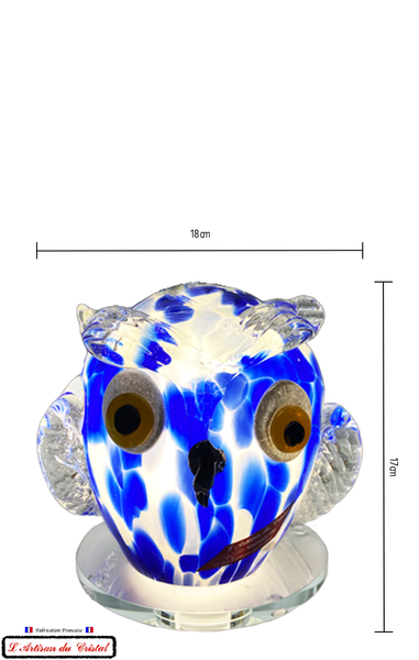 Polychrome Crystal Lamp Klein Snow Color Owl